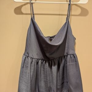 Elegant Gray Spaghetti Strap Dress